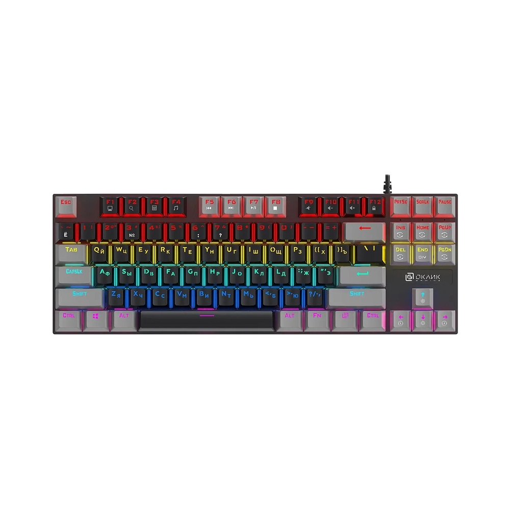 Клавиатура механическая Оклик K600X, черный/серый
