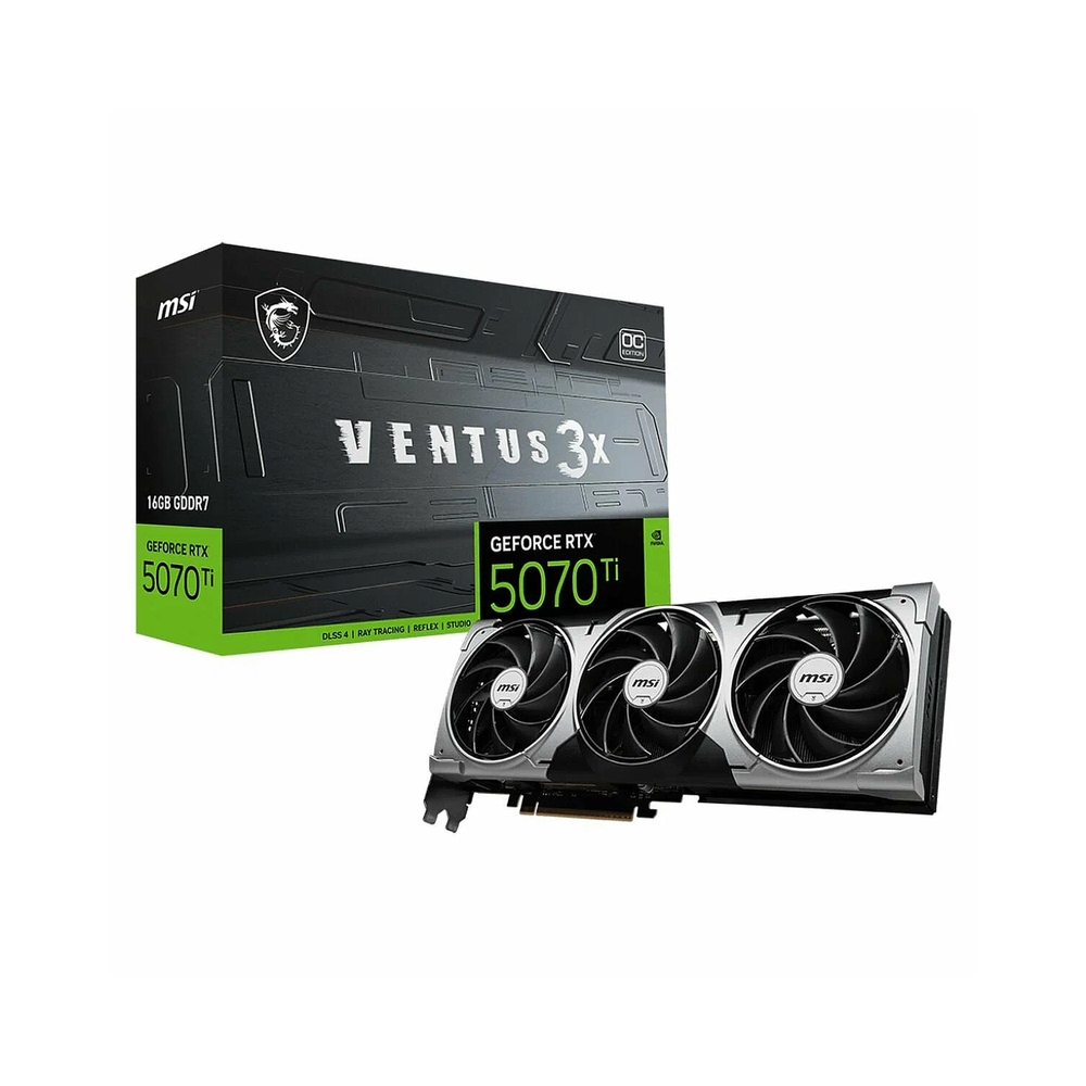 Видеокарта MSI GeForce RTX 5070 Ti VENTUS 3X OC [RTX 5070 Ti 16G VENTUS 3X OC]