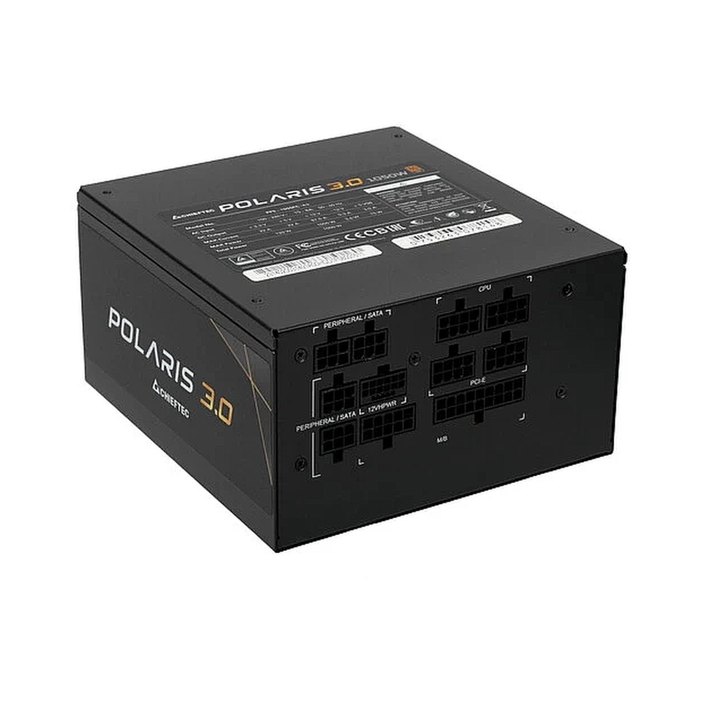 Блок питания Chieftec Polaris 3.0 PPS-1050FC-A3 (ATX 3.0, 1050W, 80 PLUS GOLD, Active PFC, 140mm fan, Full Cable Management, Gen5 PCIe) Retail