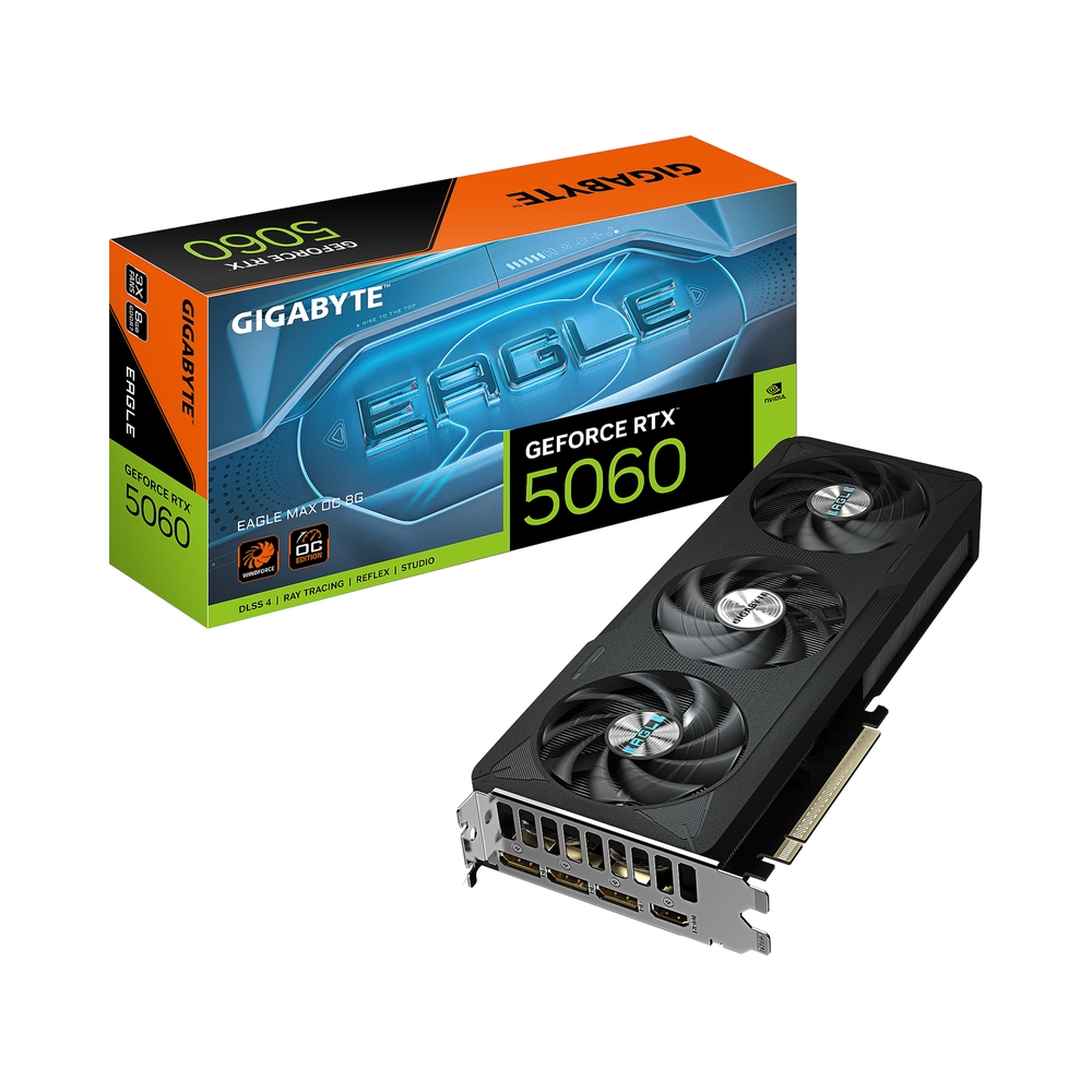 Видеокарта GIGABYTE GeForce RTX 5060 EAGLE MAX OC [GV-N5060EAGLEMAX OC-8GD]