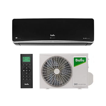 Cплит-система Ballu BSPI-13HN8/BL/EU инвертор, 12000 BTU, 35 м², 23 дБ, охлаждение, обогрев, осушение, черный