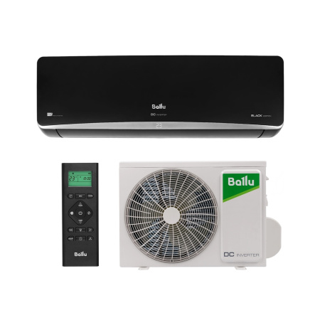 Cплит-система Ballu BSPI-13HN8/BL/EU инвертор, 12000 BTU, 35 м², 23 дБ, охлаждение, обогрев, осушение, черный