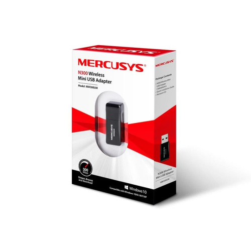 Сетевой адаптер USB2.0 адаптер Mercusys MW300UM, 300Мбит/с